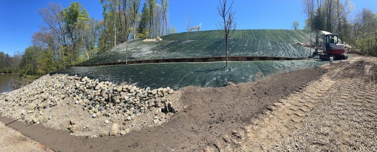 High performance turf reinforcement mat in the Field