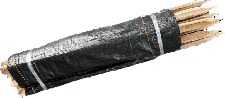 MKB silt fence roll with wooden stakes