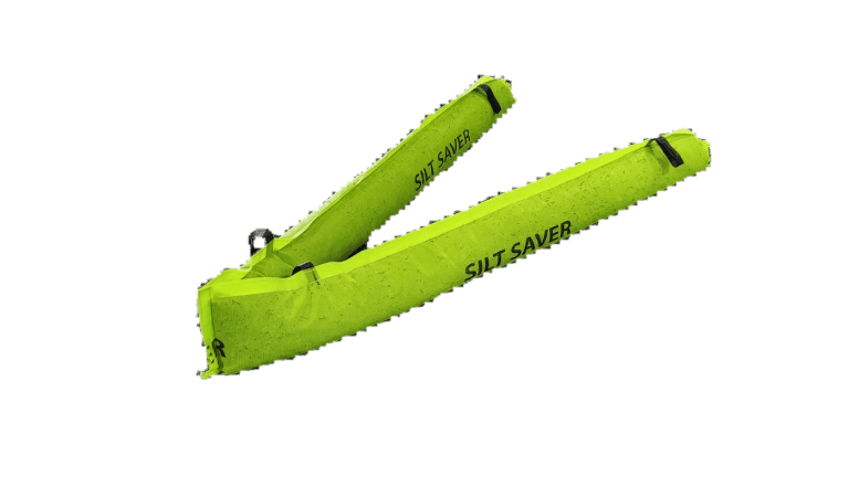 Two Silt Saver Travel Lane Wattles for construction site traffic lanes